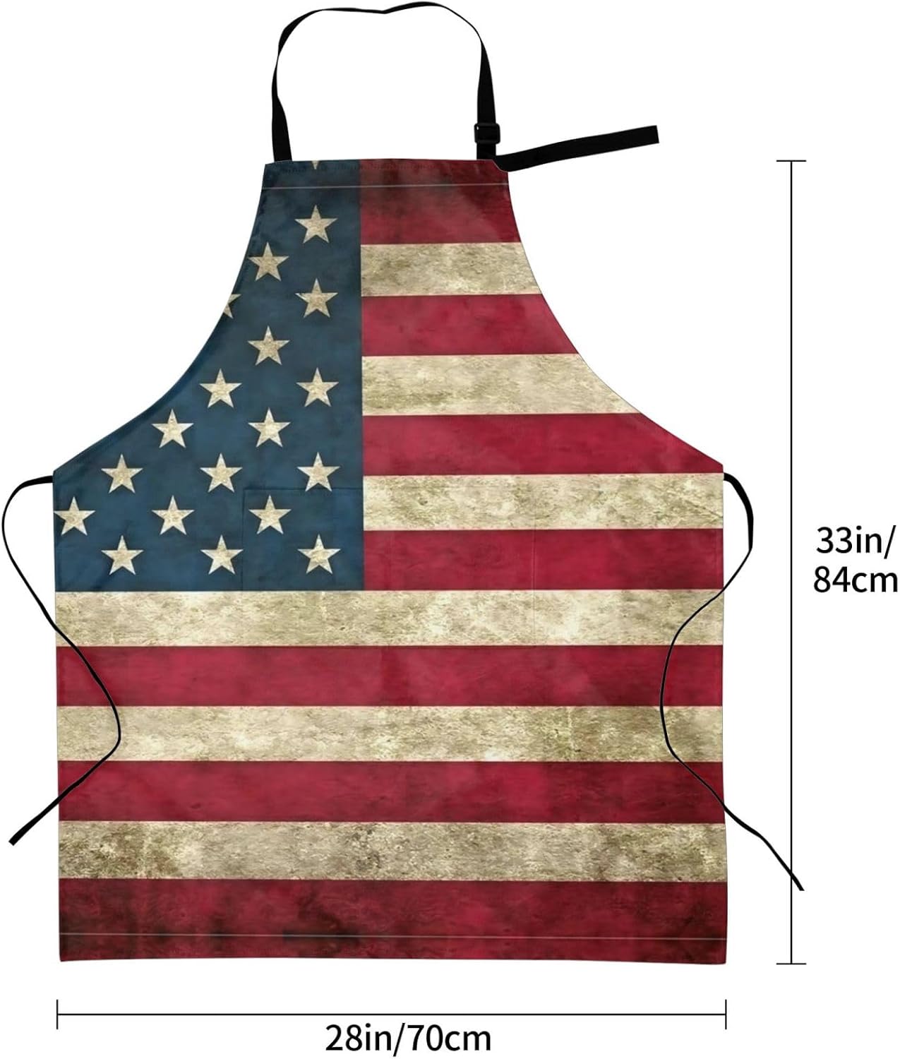 American flag print Waterproof apron with pocket adjustable cooking apron for adult kitchen bibs to bake
