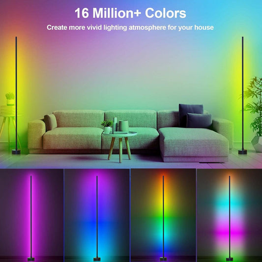 Corner Floor Lamp - Smart RGB LED Corner Lamp with App and Remote Cont