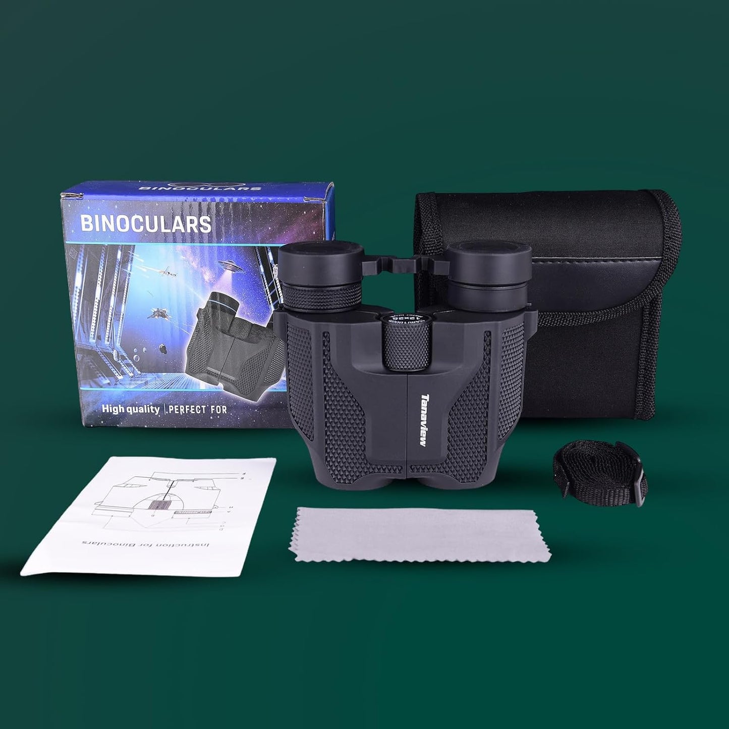 Binocular with Travel case,12x25 Compact Binocular for Adult, Kids - Long Distance View - Hunting, Waterproof Birdwatching, Camping, Sporting