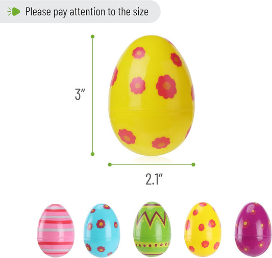 Mr. Pen- Printed Plastic Easter Eggs, 3 Inch, 30 Pack, Bulk Fillable Eggs for Easter Hunt Decor, Party Favor, Basket Stuffers, Classroom Prize, Supplies, Adult & Kid Party Toys for Gift