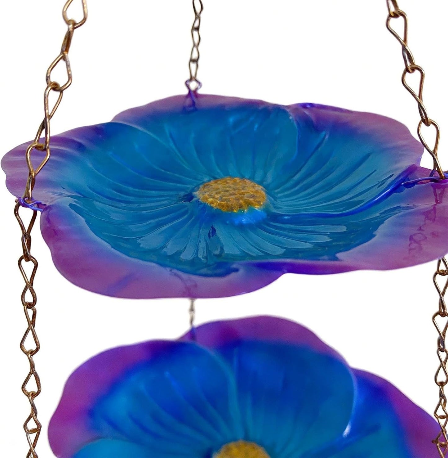 Weatherproof Bird Feeders, Flower Shaped Metal Tray, Double Layer Bird Feeder with Outdoor Feature, Durable Metal Feeding Tray, Birds Feeder with Charming Design, Birds Pets for Garden Home