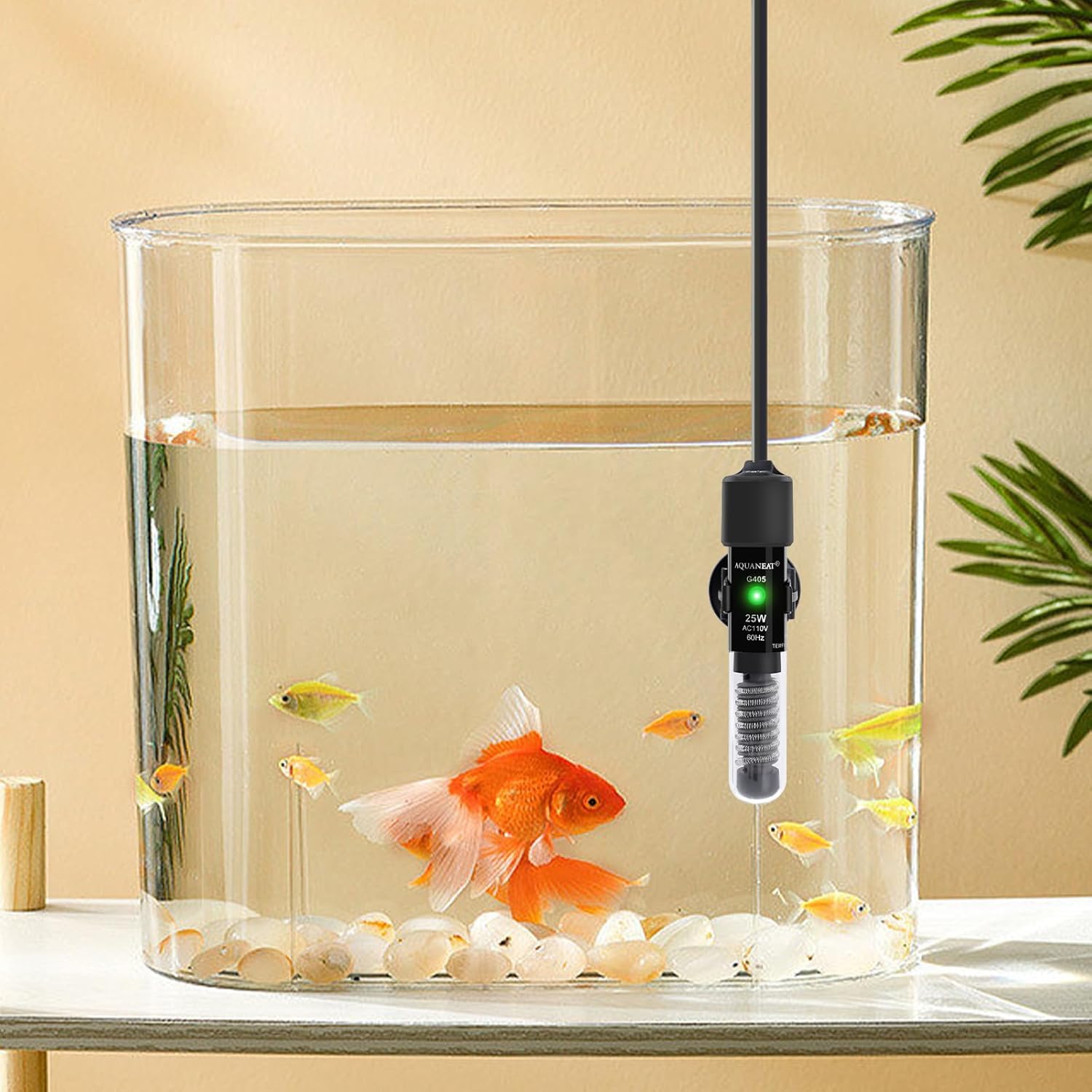 AQUANEAT Aquarium Heater, 25W Small Betta Fish Tank Heater, Mini Prese