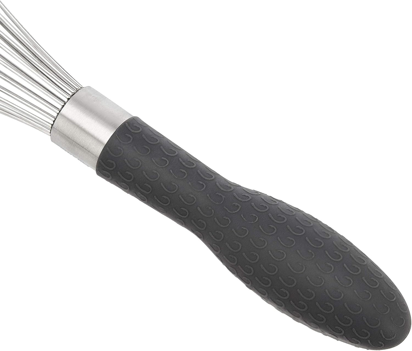 Amazon Basics Stainless Steel Wire Whisk Set for Cooking, Different Sizes, Easy to Hold Ergonomic Handle, 3 Piece, Black/Silver