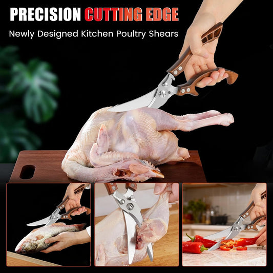 ANDONG Kitchen Scissors, Heavy Duty Professional Poultry Shears, Stain