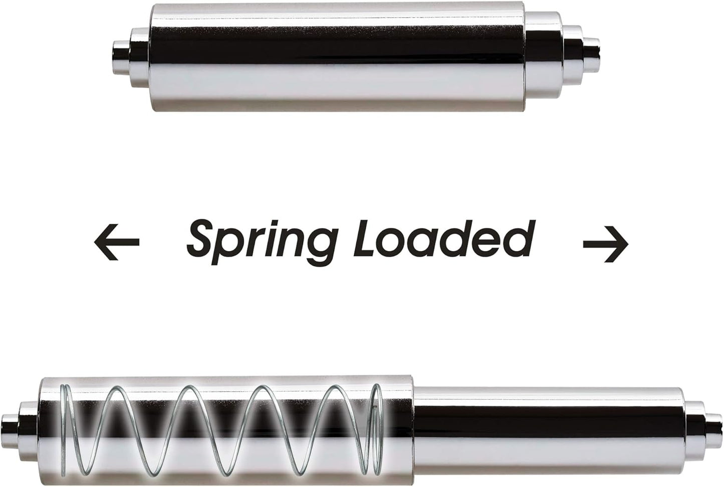 Universal Plastic Spring Loaded Toilet Paper Roll Holder Replacement, Chrome (1, Chrome)