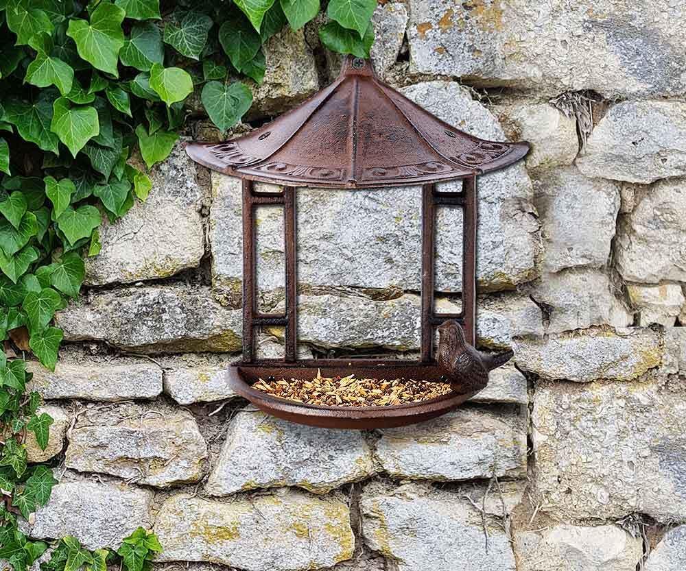 Esschert Design USA FB203 Cast Iron Wall Mount Bird Feeder