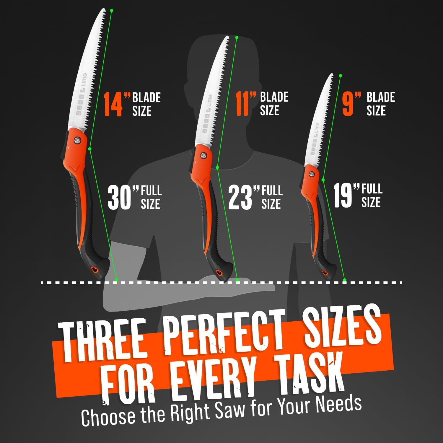 GROWIT Folding Camping saw 11 Inch - Heavy Duty Pruning Saw with Tripl