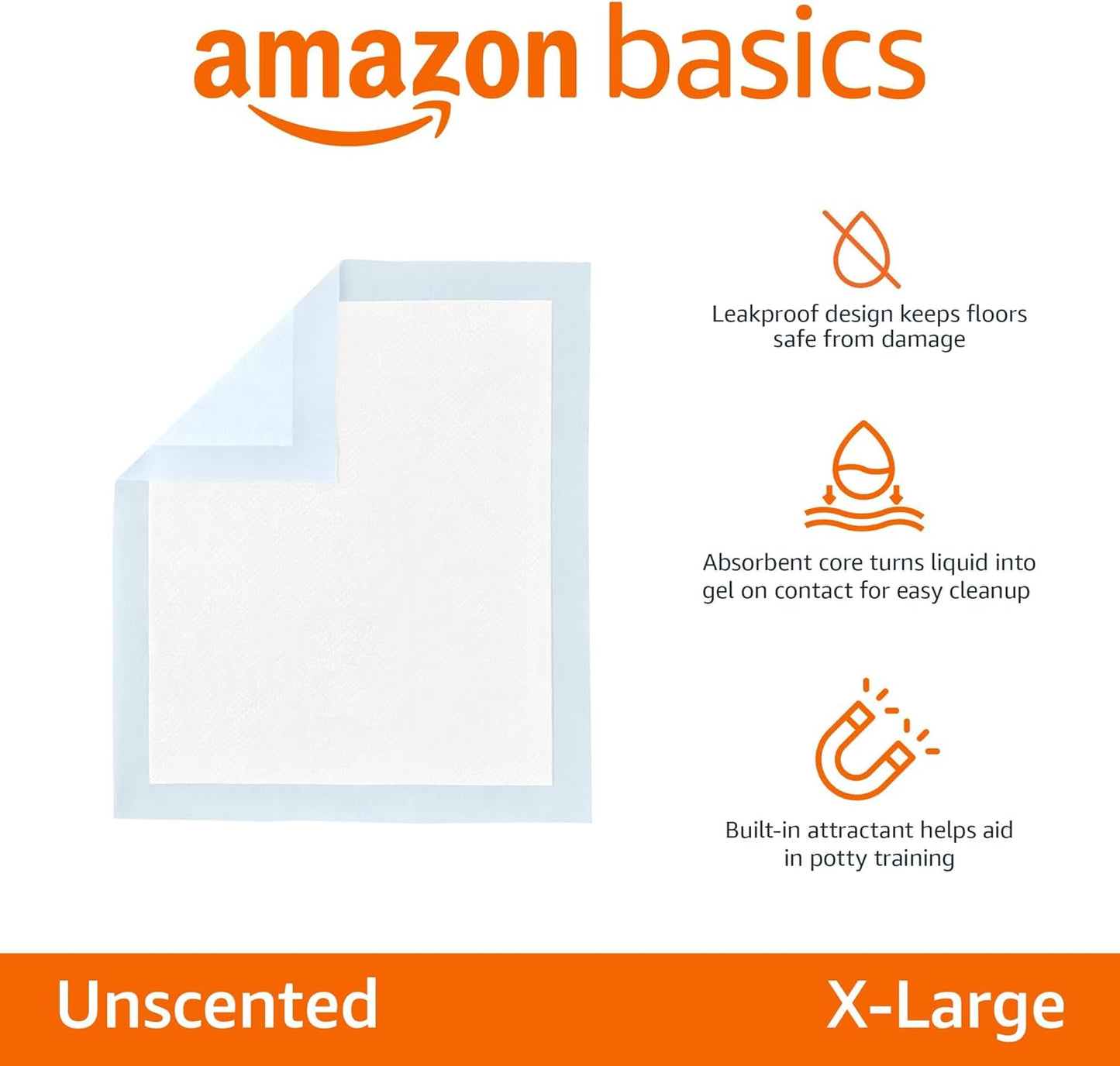 Amazon Basics Leak-Proof Dog and Puppy Potty Training Pee Pads with Qu