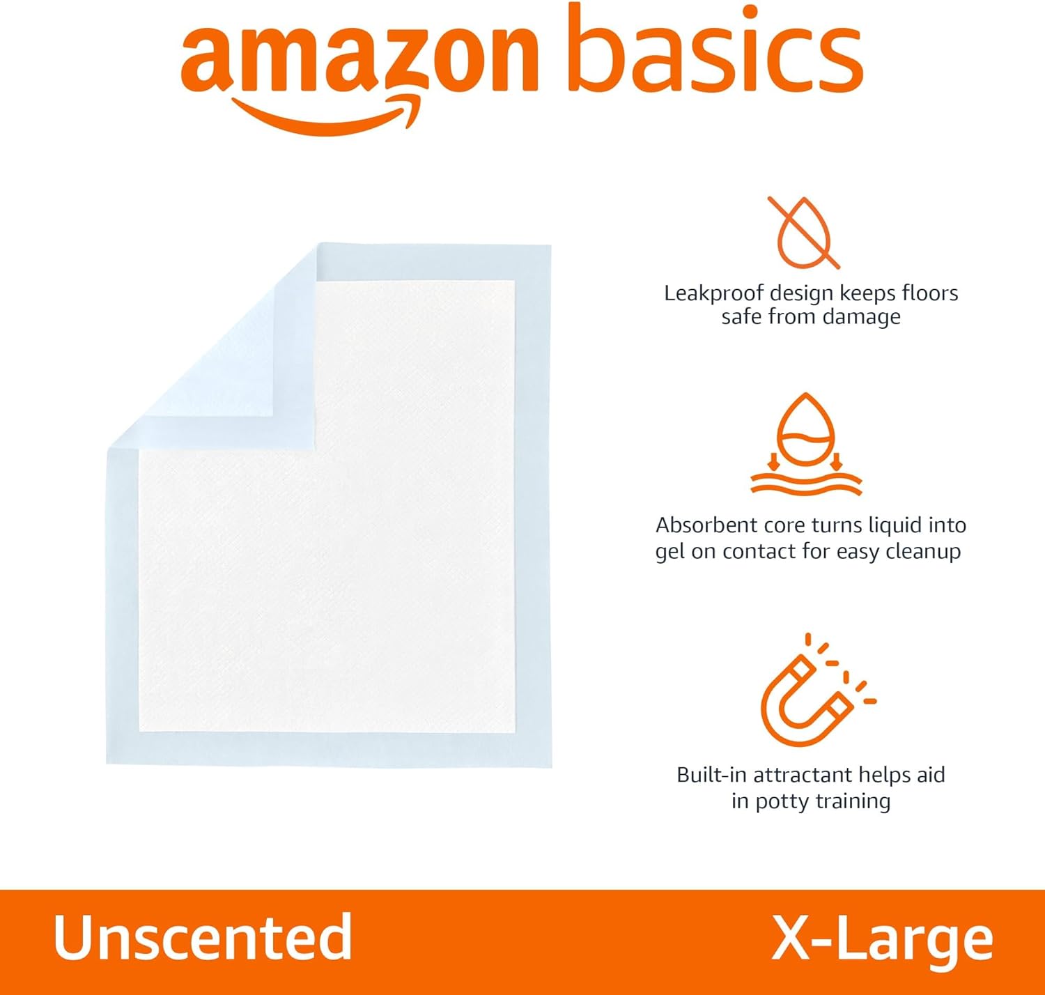 Amazon Basics Leak-Proof Dog and Puppy Potty Training Pee Pads with Qu
