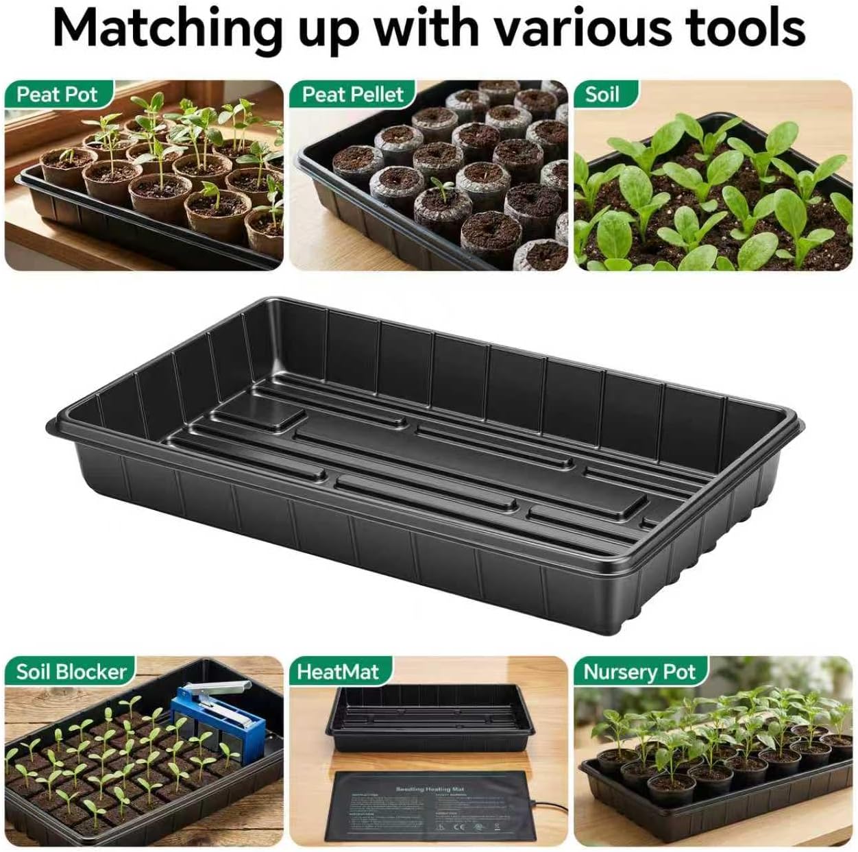 10 Plant Growing Trays,Plant Tray, Seed Tray, Seedling Tray, Propagati