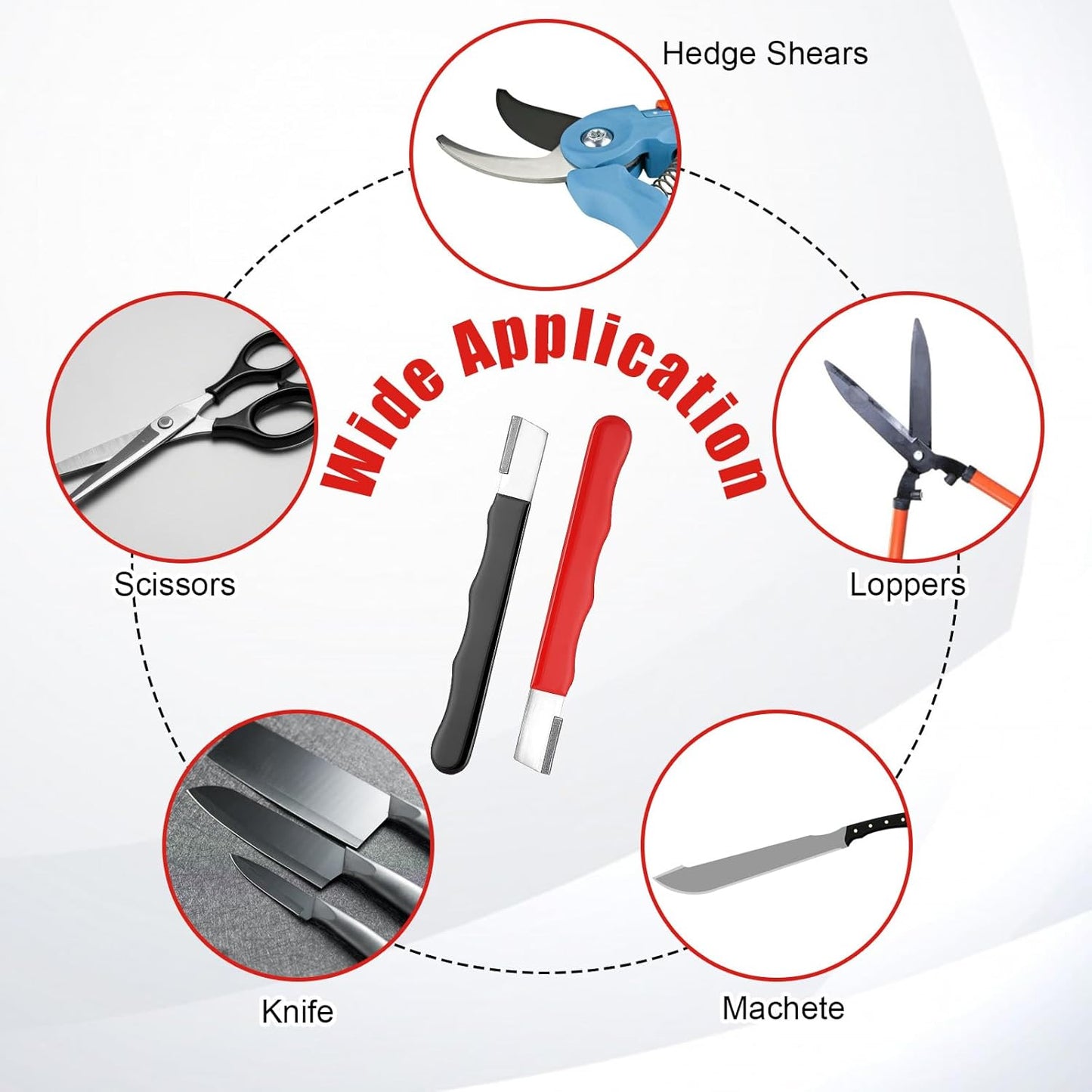 4 Pack Garden Tool Sharpener, Mini Knife Machete Sharpener Portable Axe Scissor Sharpeners Quick Edge Blade Pruner Sharpeners for Garden Tools Trimming Knives Cutter