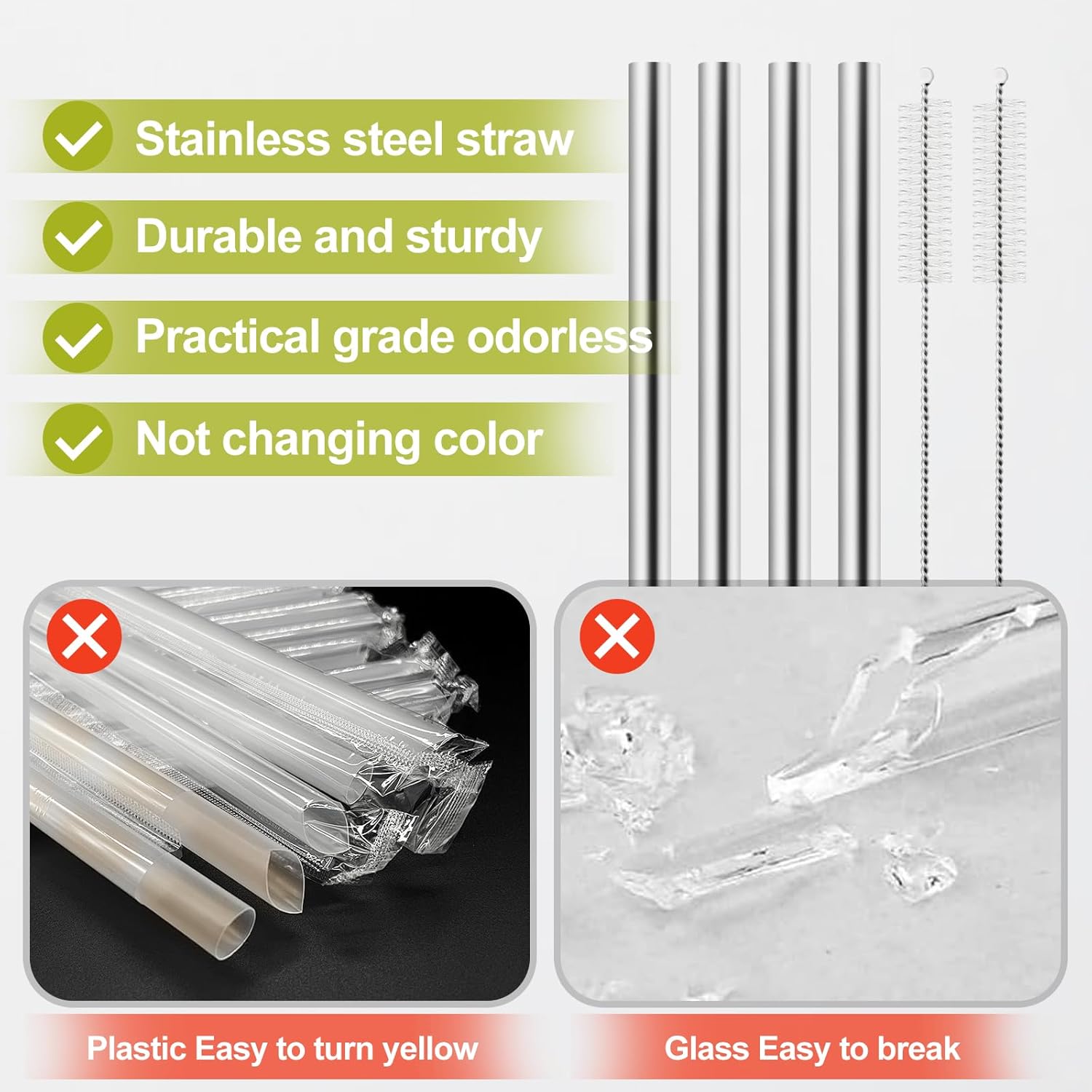 Metal Straw Replacement for Owala Water Bottle 24 oz 32 oz Accessories