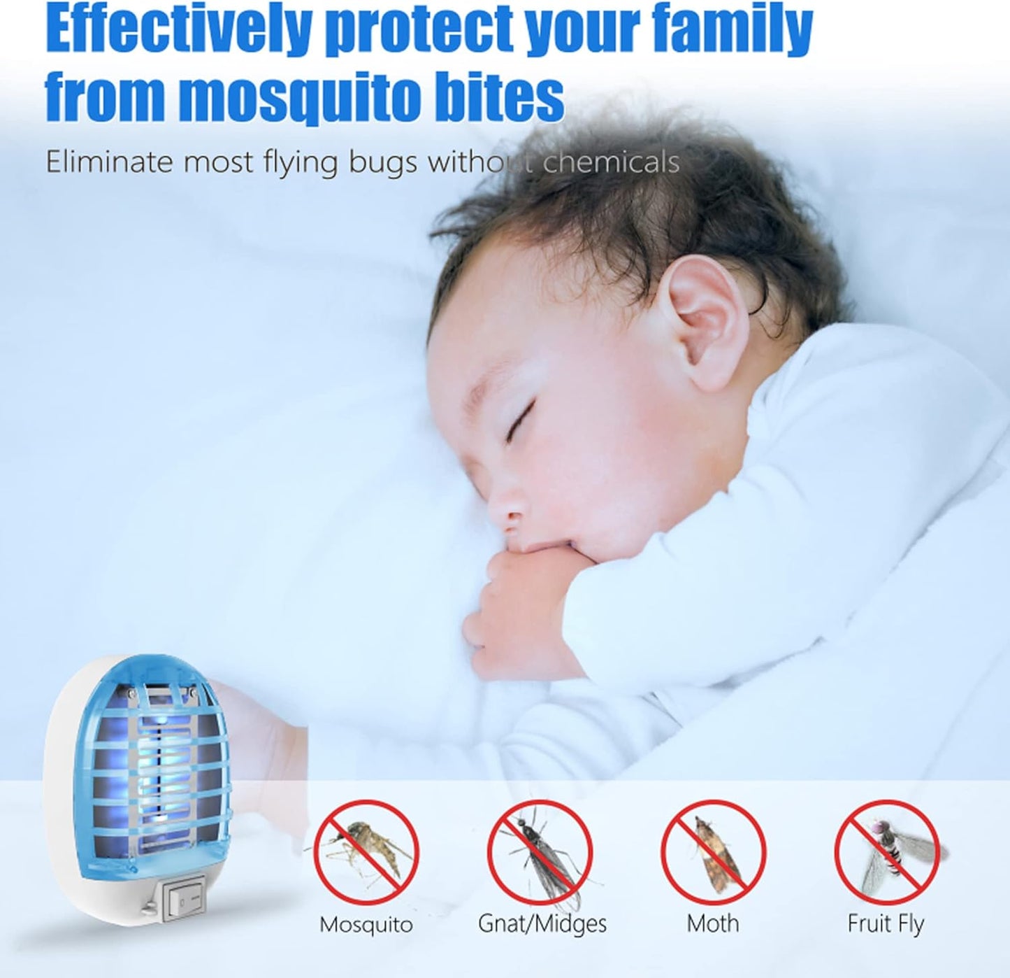 Bug Zapper Indoor, Electronic Fly Trap Insect Killer, Mosquitoes Kille