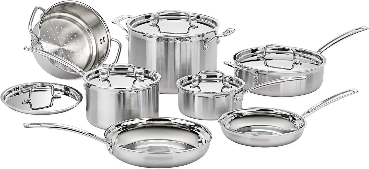 Cuisinart 12-Piece MultiClad Pro Triple Ply Stainless Stainless Steel 