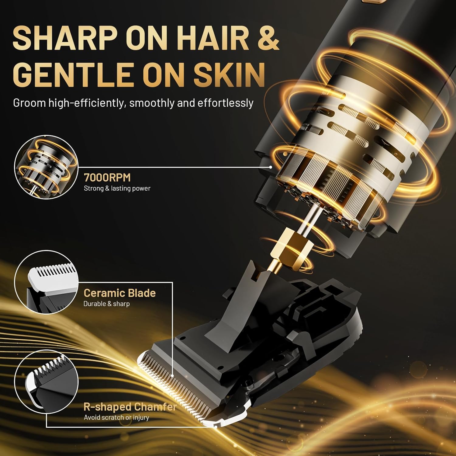 Electric Razor for Men, IPX7 Waterproof Versatile Shaver for Temple, G