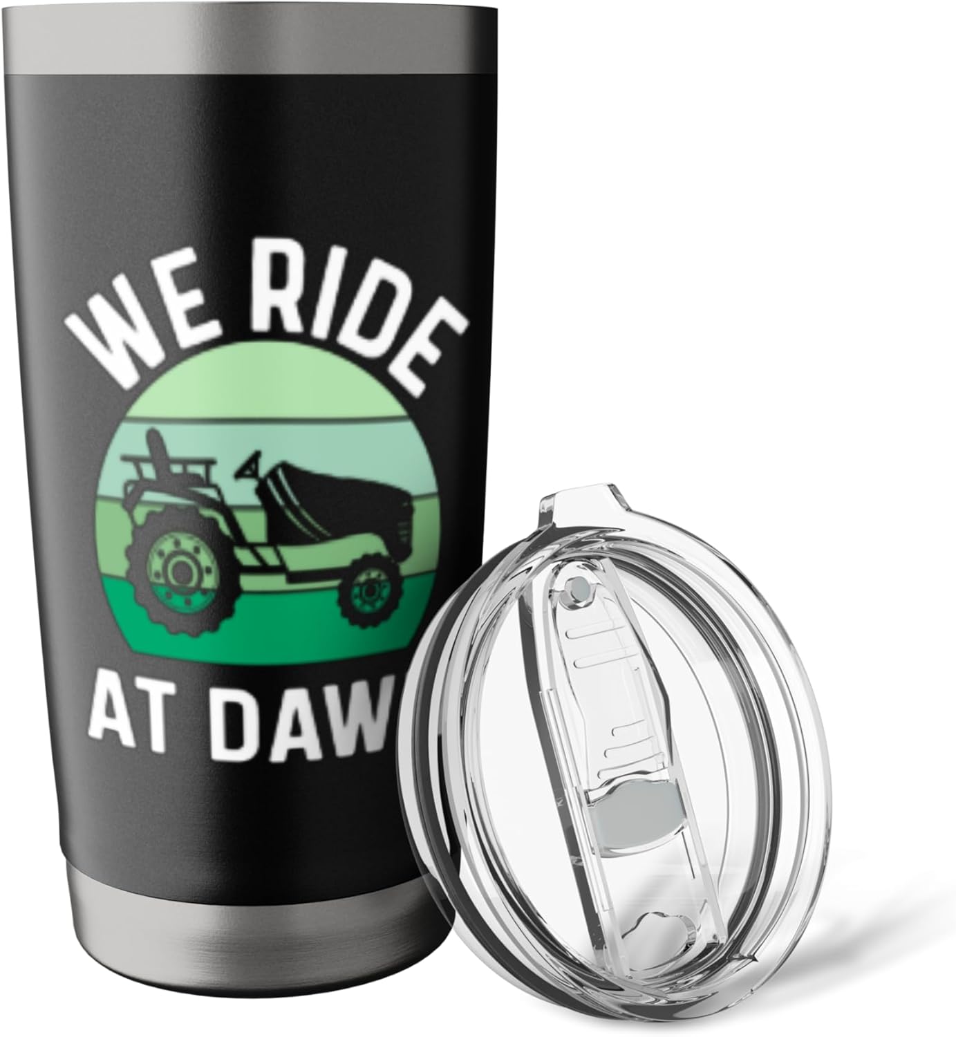 We Ride At Dawn Lawnmower Father Lawn Mowing Dad Yard Care Stainless Steel Insulated Tumbler