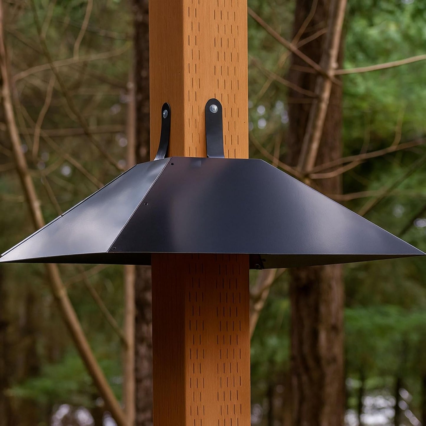 Squirrel Baffle for 4x4 Post, Metal Baffle for Bird Feeder Pole, Outdoor Squirrel Guard Proofing, Black 1 Pack