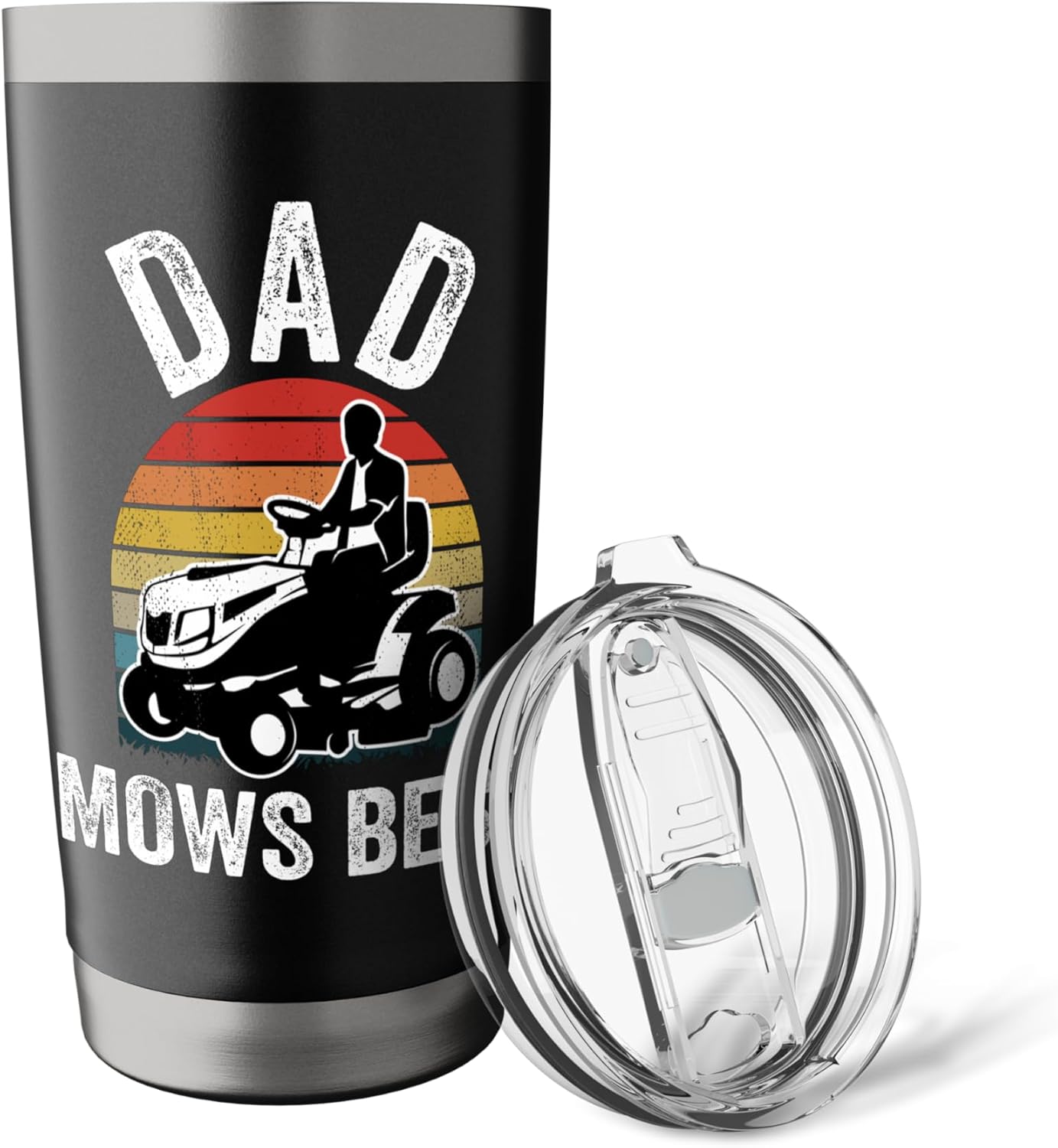 Dad Mows Best Funny Gardener Lawn Care Father's Day Stainless Steel Insulated Tumbler