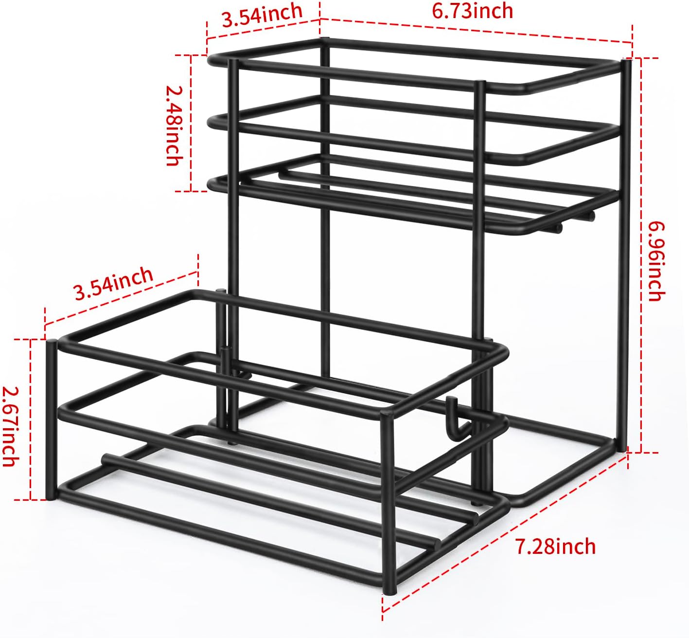 Coffee Syrup Rack (4 Bottle Capacity)，Coffee Syrup Organizer for Coffe