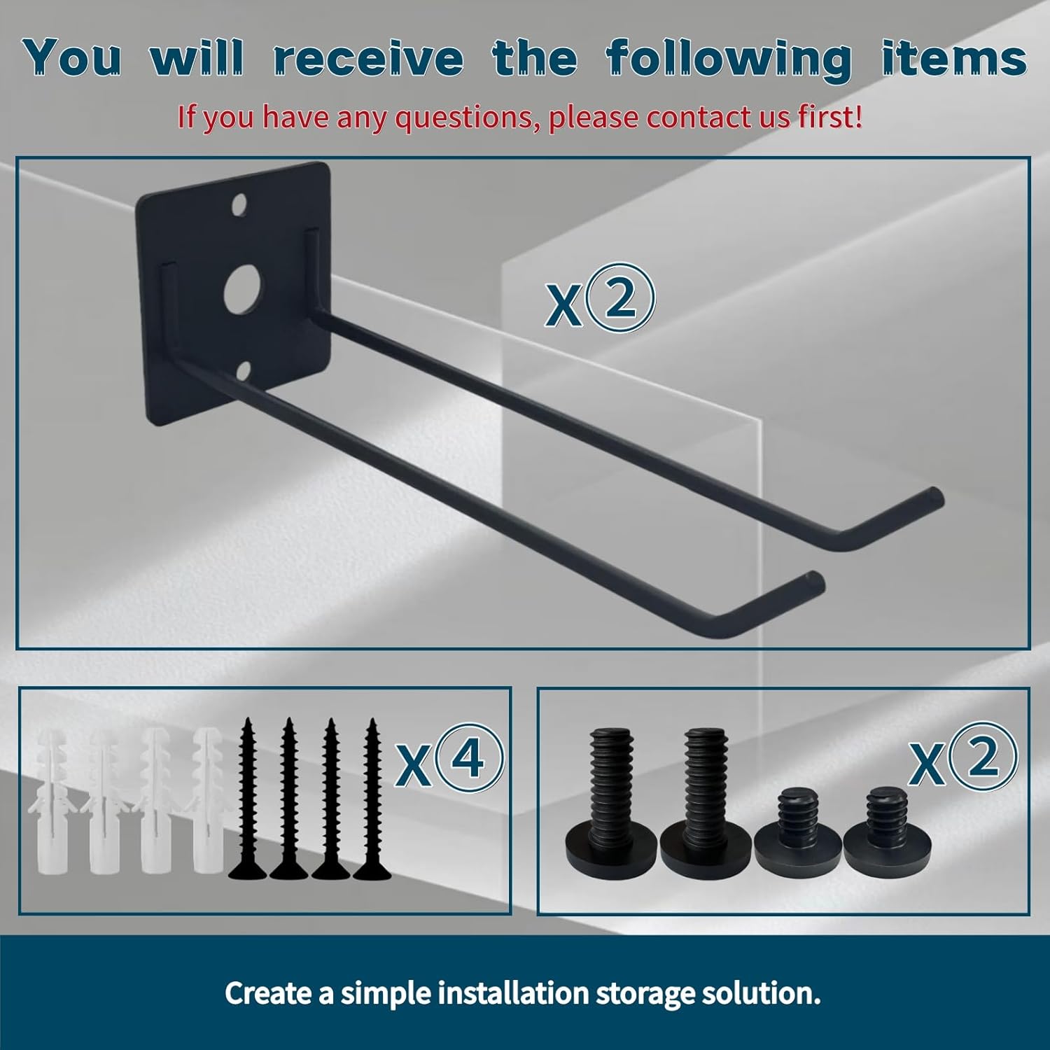 2 Pack Wall Mount Hook Tool Organizer,Garage Tool Organizer Wall Mount