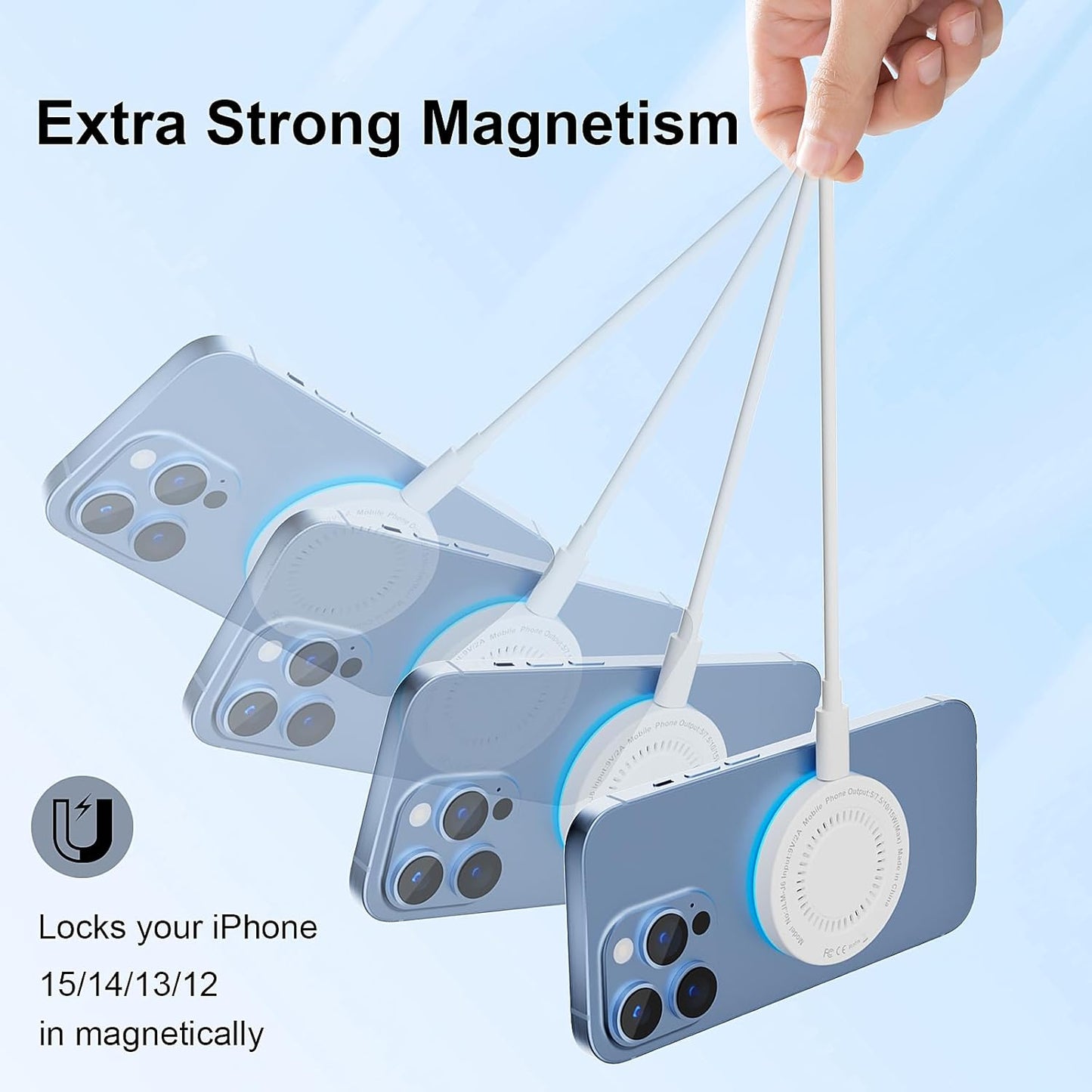 MagSafe Charger 2 Pack 15W Magnetic Wireless Charger Fast Charging Pad