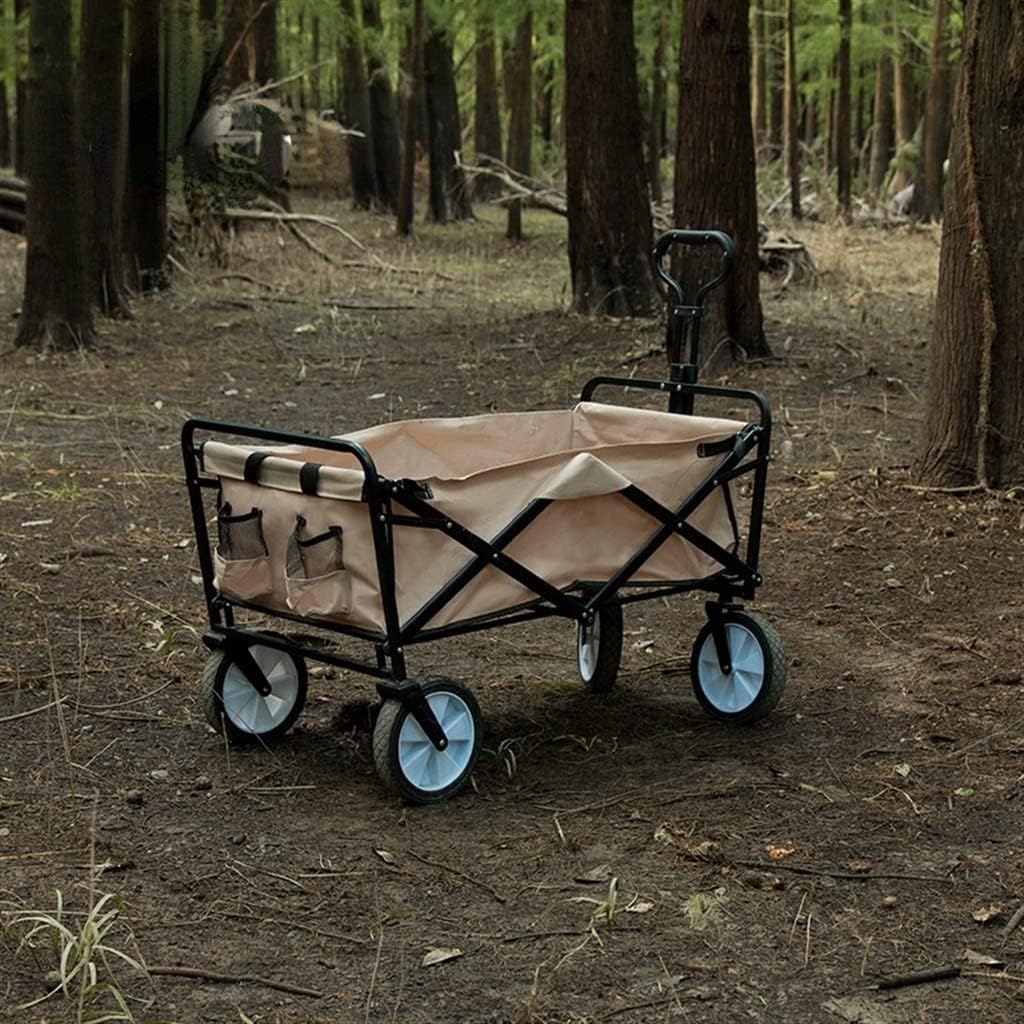 Outdoor Camping Portable Folding Cart for Hiking Picnic Adjustable Trolley Pull-Cart Shopping Cart Luggage