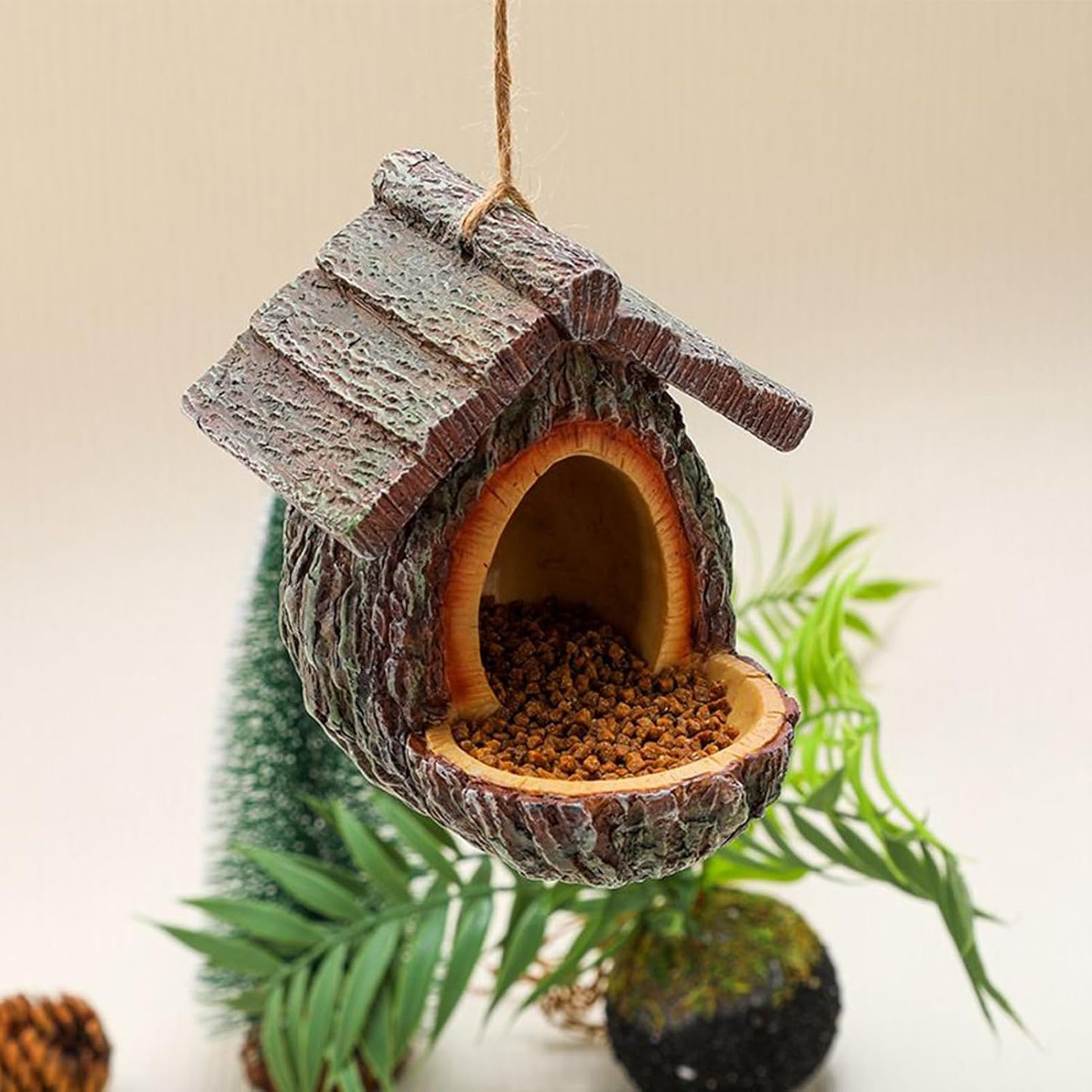 Bird Feeder, Decorative Hummingbird Station Open Design, Decorative Bird Feeders with Easy Fill and Clear Viewing, Outdoor Accessory for Hummingbird Squirrel Viewing Feeding Window Balcony Garden