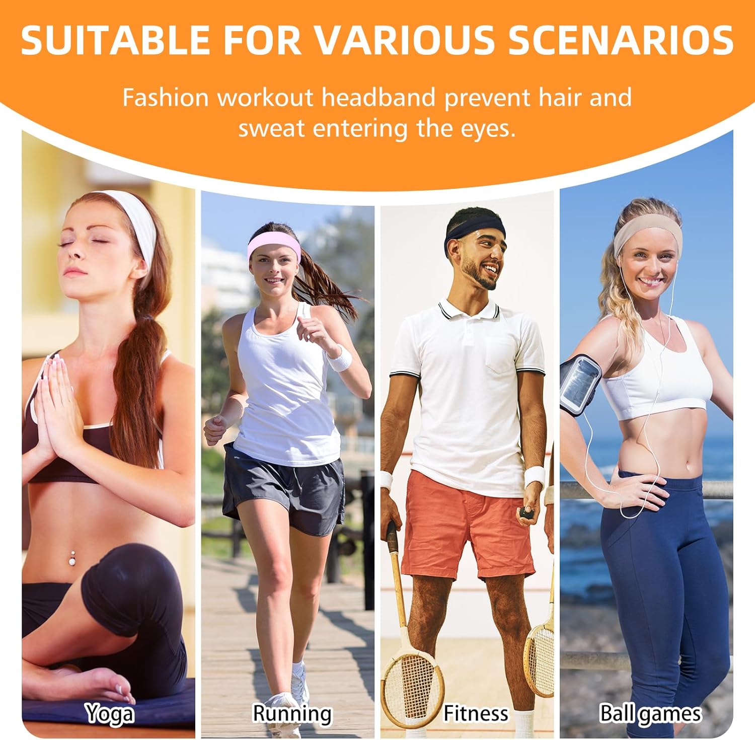 8PCS Summer-Exclusive Non Slip Sports Elastic Soft Running Fashion Hea