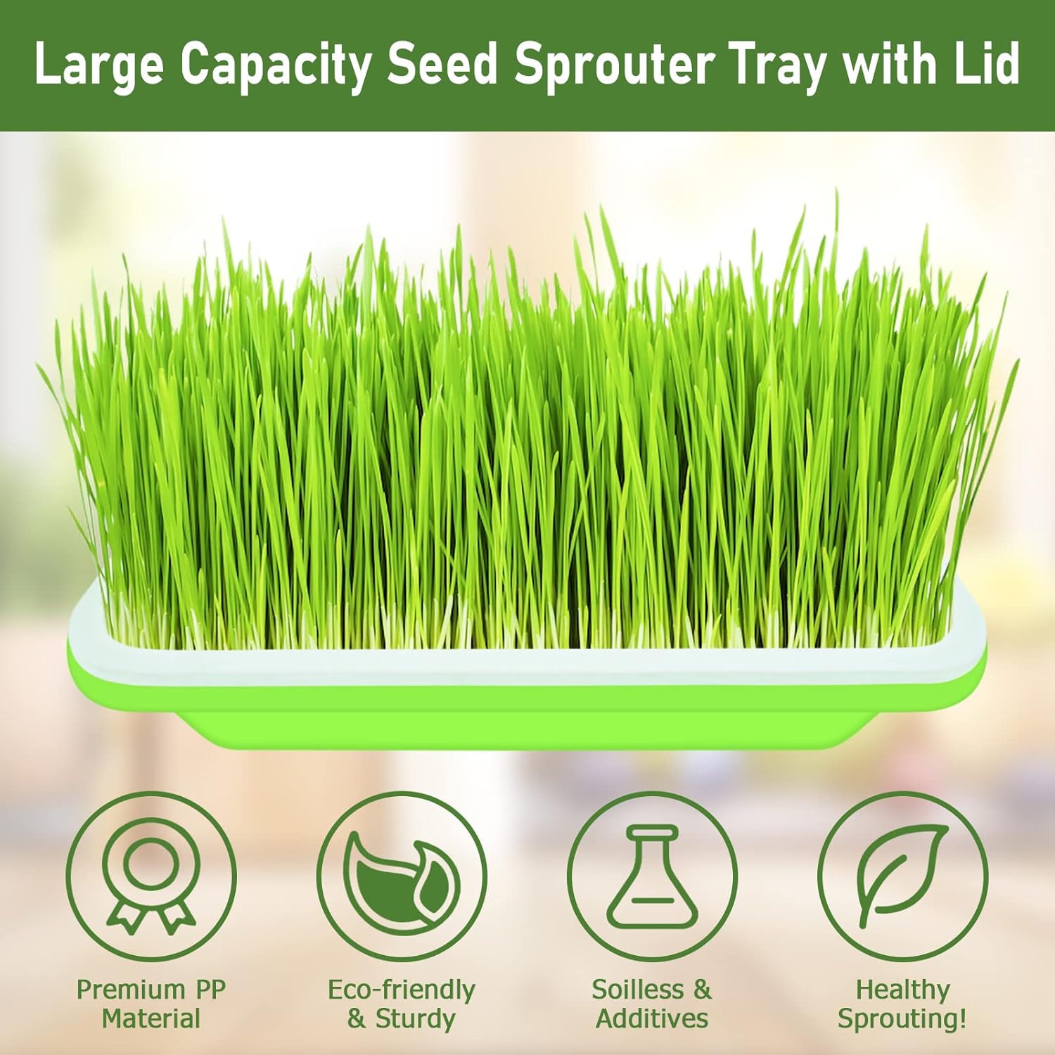 Legigo 10 Pack Green Seed Sprouter Trays- Soil-Free Cultivation Germin