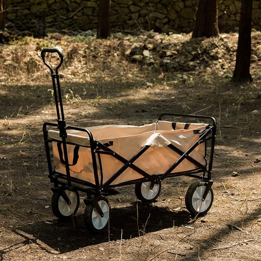 Outdoor Camping Portable Folding Cart for Hiking Picnic Adjustable Trolley Pull-Cart Shopping Cart Luggage