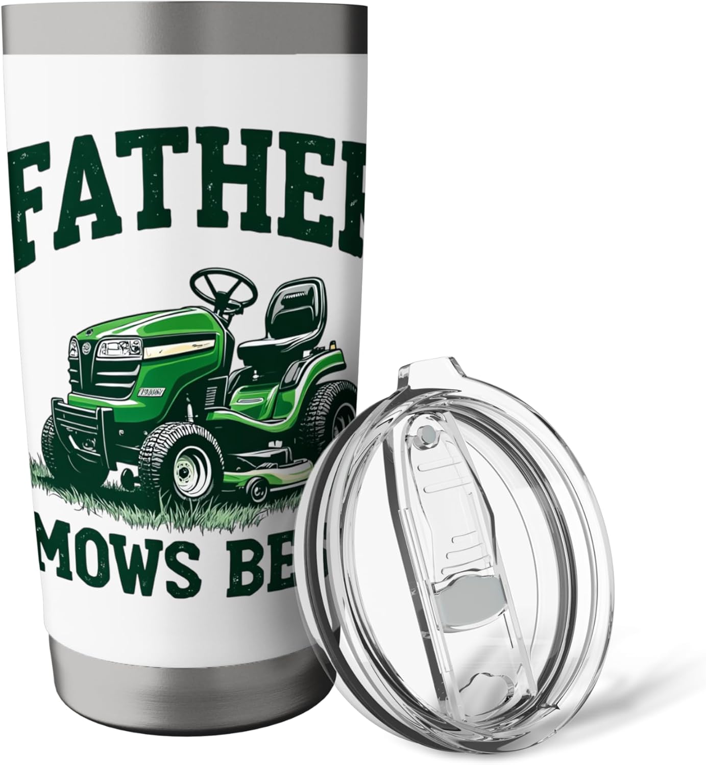 Father Mows Best Funny Lawn Care Dad Stainless Steel Insulated Tumbler