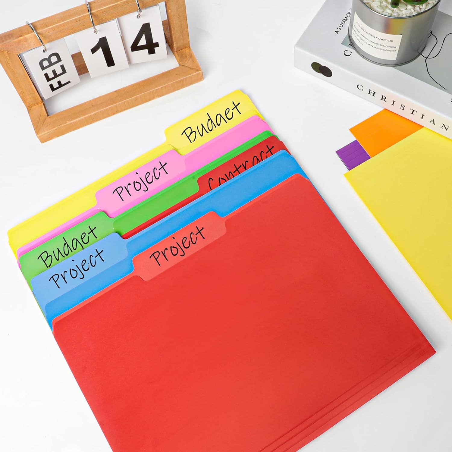 240 Pack Colored File Folders, 1/3 Cut Tab File Folders Letter Size 8.