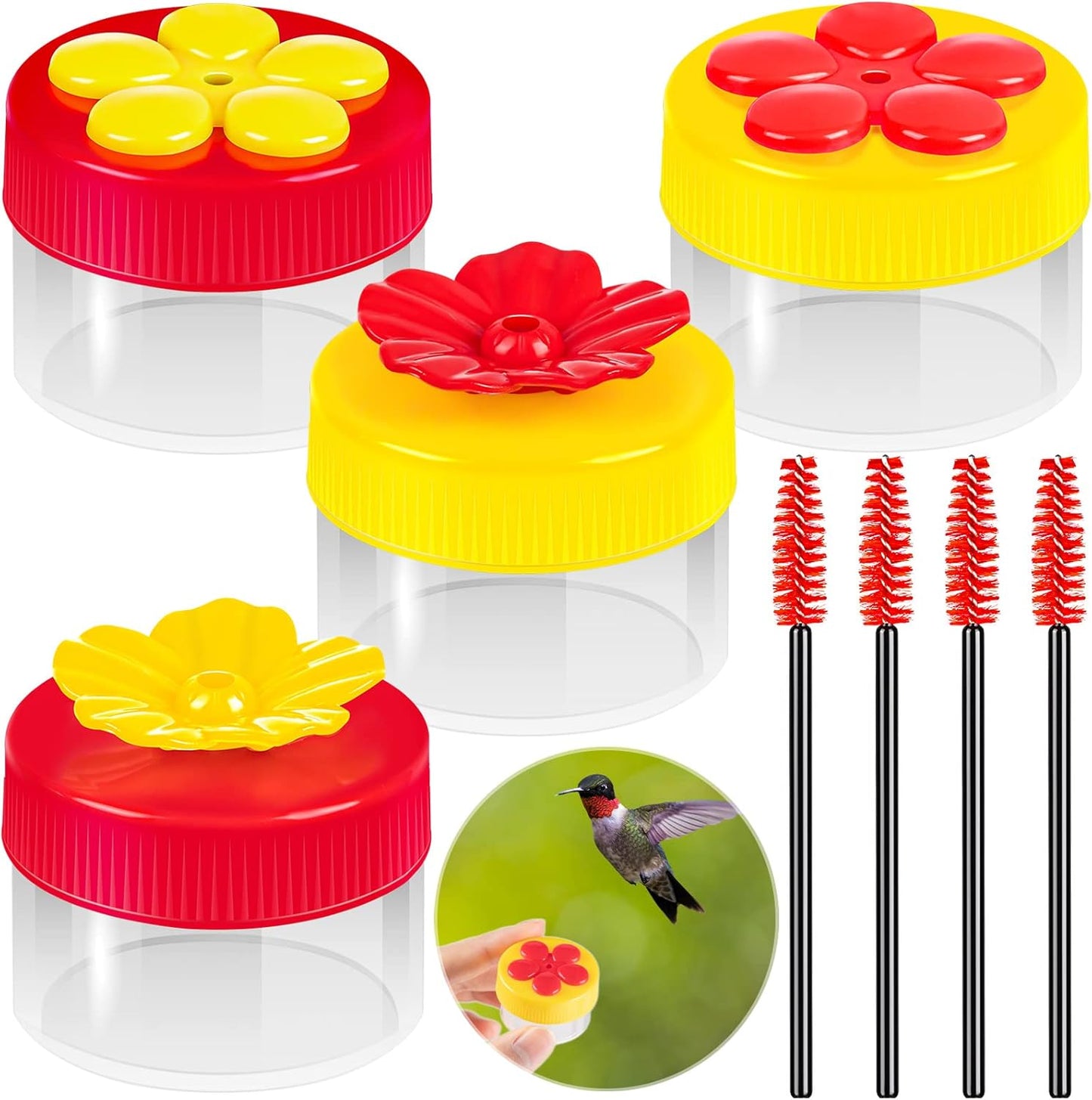 Hand Hummingbird Feeder, 4Pcs Mini Flower Hand Held Hummingbird Feeder