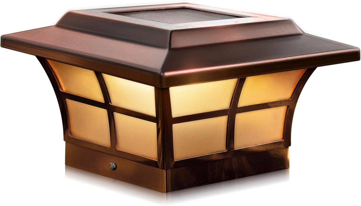 Classy Caps SL086 Plated Prestige Solar Post Cap, 6" x 6", Copper (1)