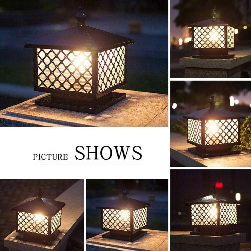 Outdoor Waterproof Post Cap Lights Wall Courtyard Gate Lamp Retro Villa Garden Landscape Door Solar Column Head Post Porch Patio Pillar Lamp Street Lantern Table Light