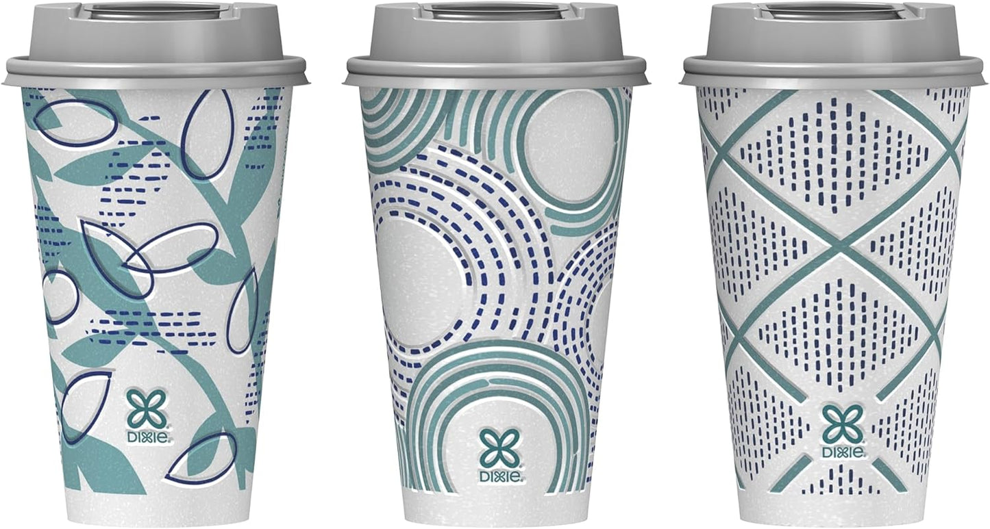 Dixie To Go Paper Coffee Cups With Lids, 16 oz, 108 ct, Disposable Ins