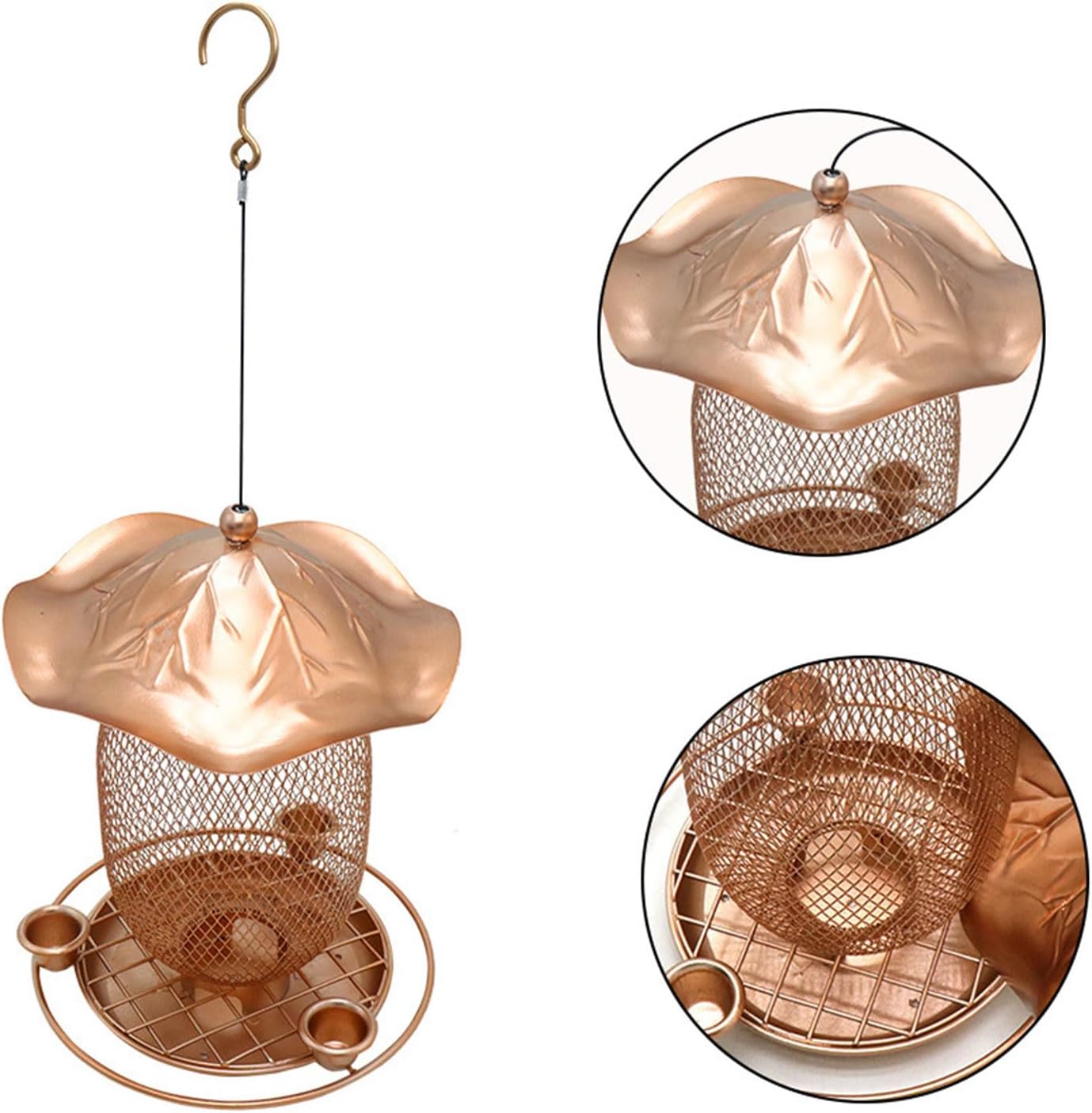 Iron Bird Feeder for Outdoor Hanging Large Capacity Wild Bird Feeder S