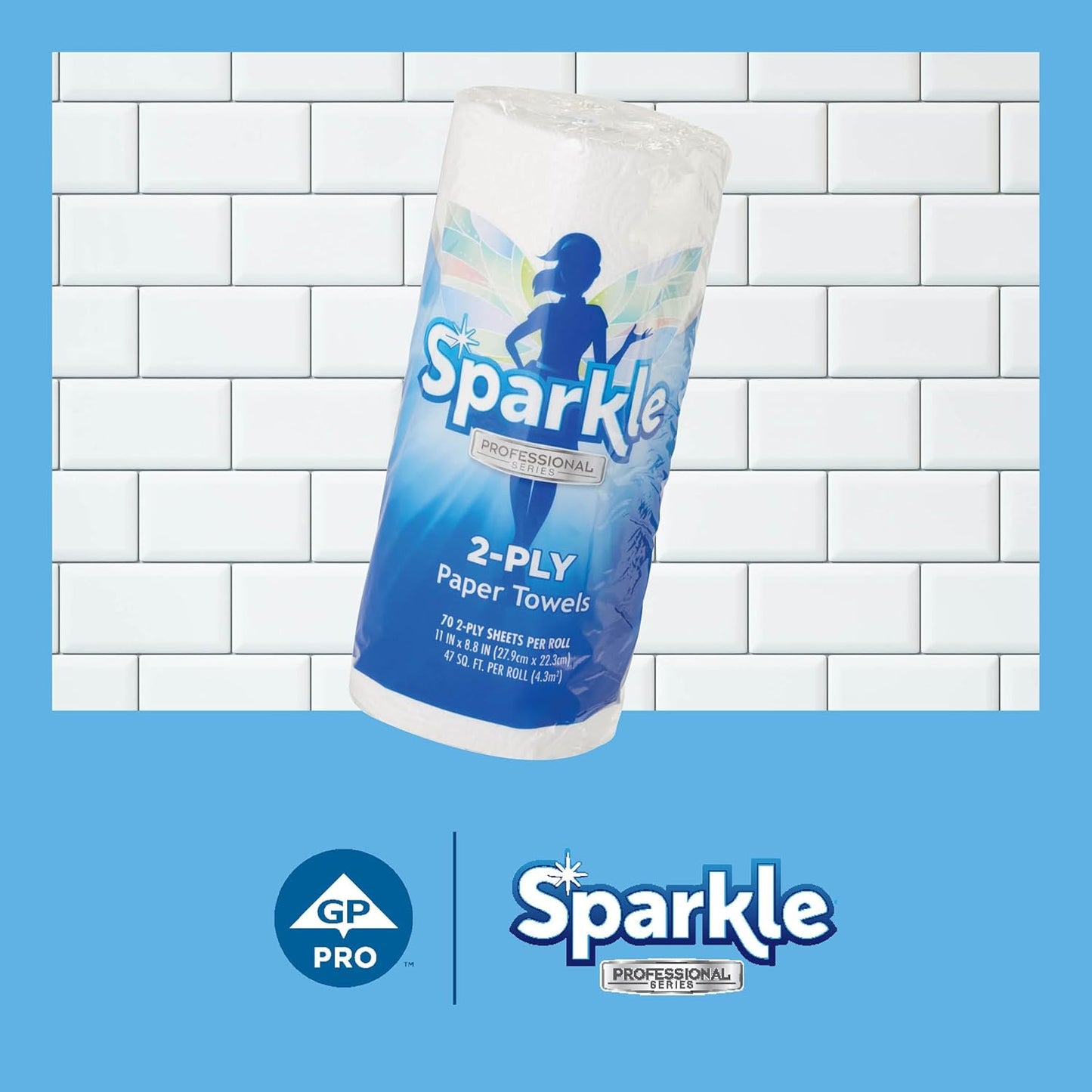Georgia-Pacific Sparkle Professional Series 2-Ply Perforated Kitchen Paper Towel Rolls by GP PRO (Georgia-Pacific), 2717201, 70 Sheets Per Roll, 30 Rolls Per Case