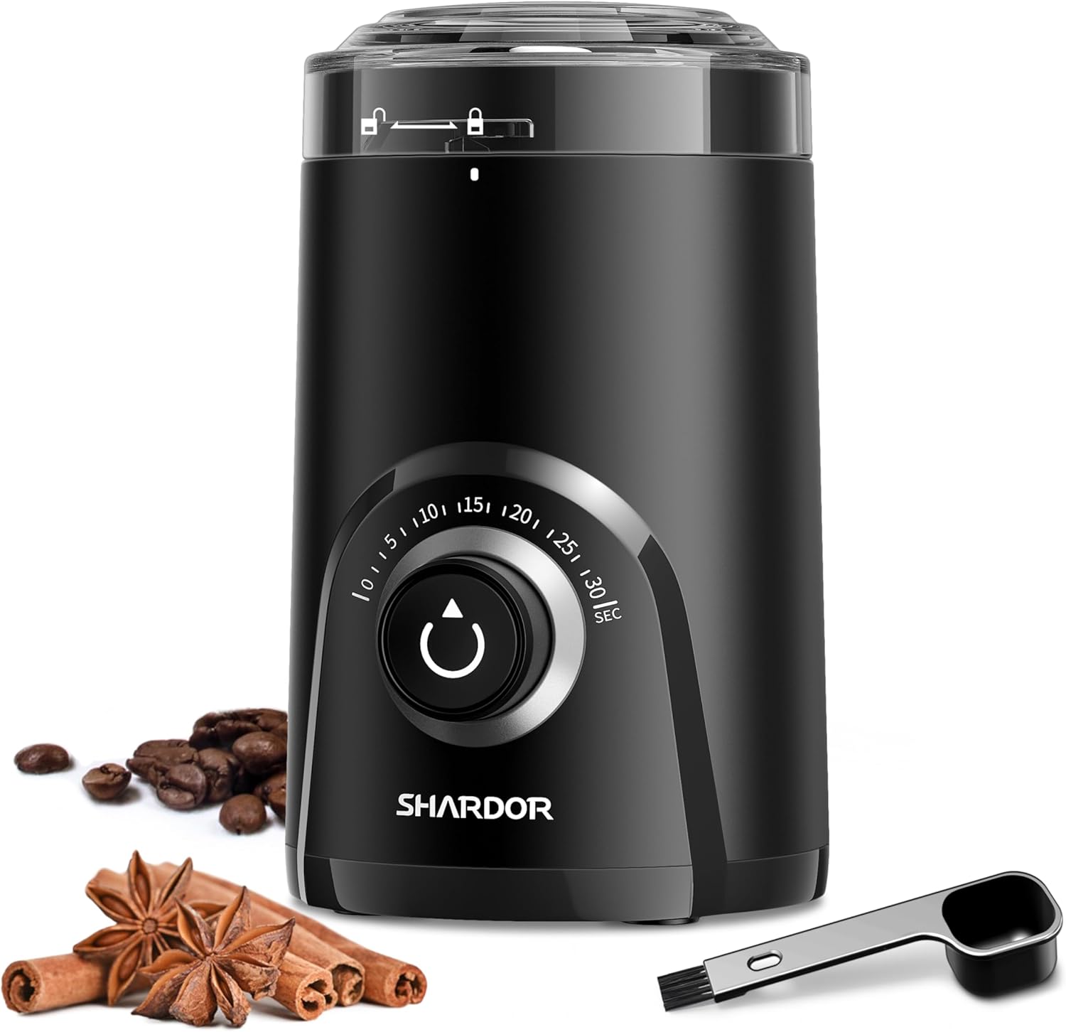 SHARDOR Electric Super Silent Blade Coffee Grinder, Timed Grind Contro