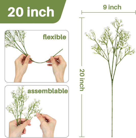 Sukh 10PCS Baby Breath Artificial Flowers Fake Babys Breath Gypsophila