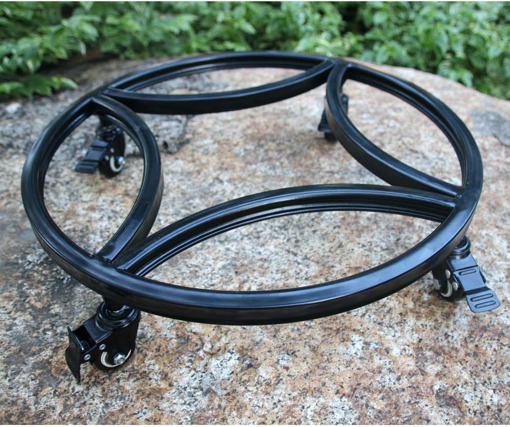 Zhongma 15" Round Plant Caddy with Wheels, Heavy Duty Construction, 300 Lbs Capacity, Load-bearing wheels with brakes, Easy Assembly