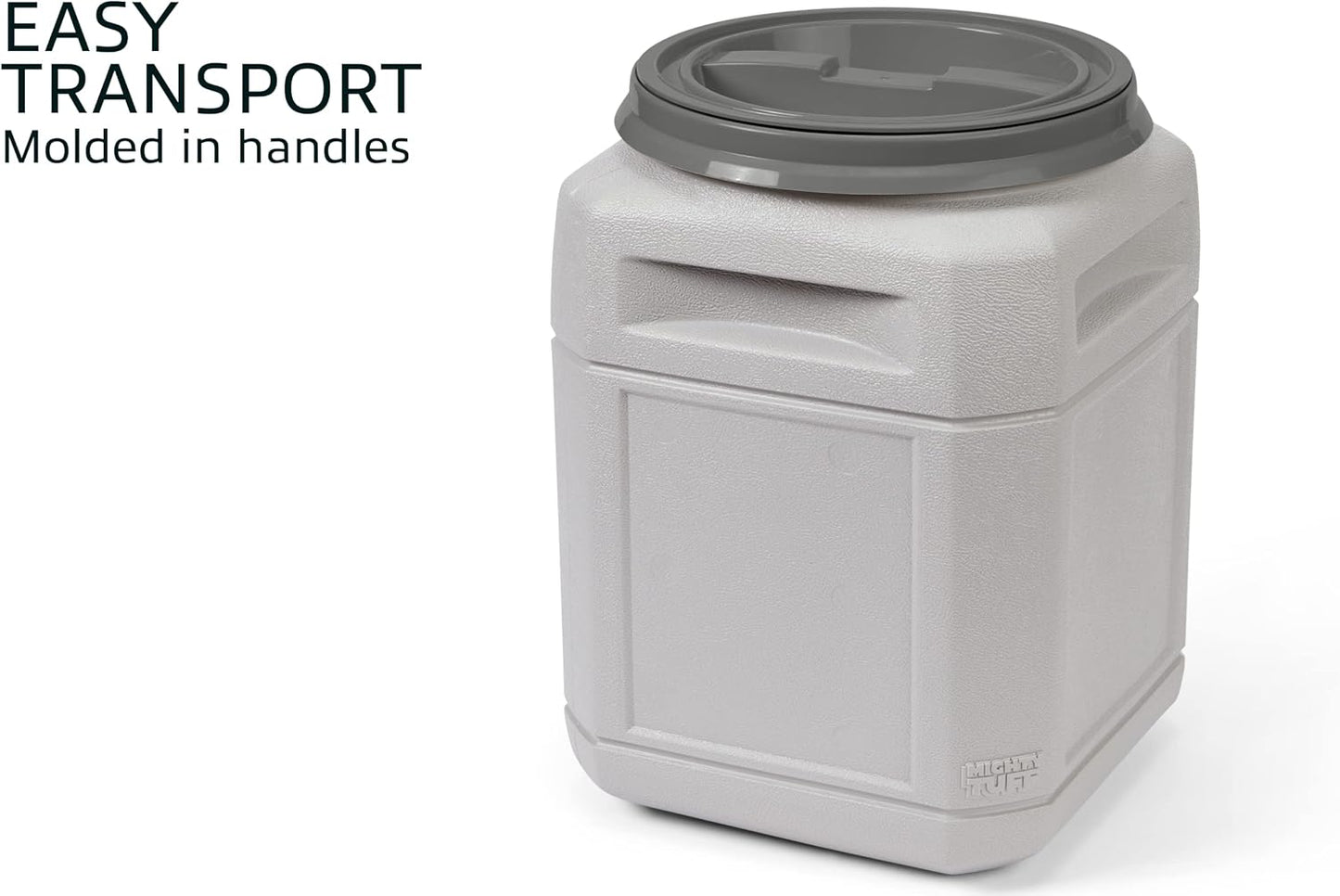 Mighty Tuff Airtight Dog Food Storage Container – 10 Gal, up to 40 lb Capacity – Cat and Dog Food Container with Twist Lid & Handles – BPA-Free, Made in USA