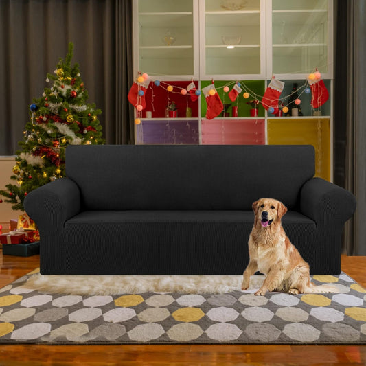 KEKUOU Stretch Sofa Cover Slipcover ，Couch Covers for 3 Cushion Couch 