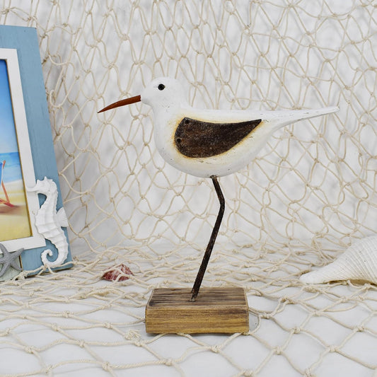 Aecipl Wood Bird Statue Standing Seagull Nautical Decor Coastal Birds 