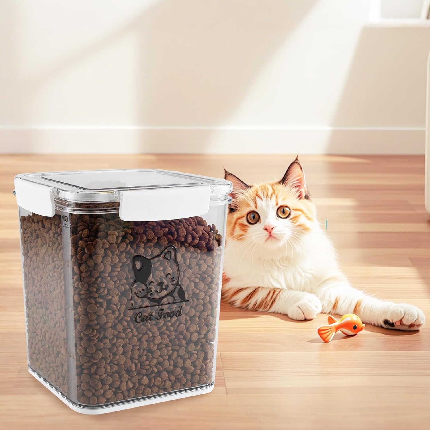 Cat Food Storage Container|Airtight Cat Food Container with Spoon |5.8