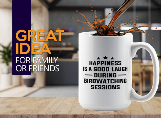Hobby Coffee Mug 15oz White -Birdwatching Sessions - Bird Feeder Backyard Birdwatcher Gifts Birding Bird Lover