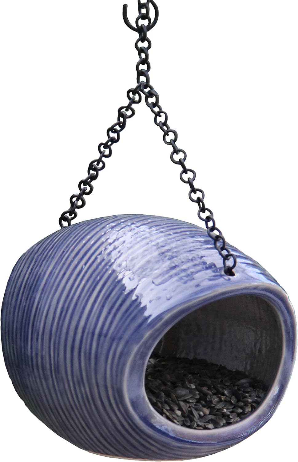 BYER OF MAINE Mango Stone Fly Through Bird Feeder, Hanging Outdoor, Outside Garden Decoration, Durable, Easy to Clean & Fill, 2 Lbs