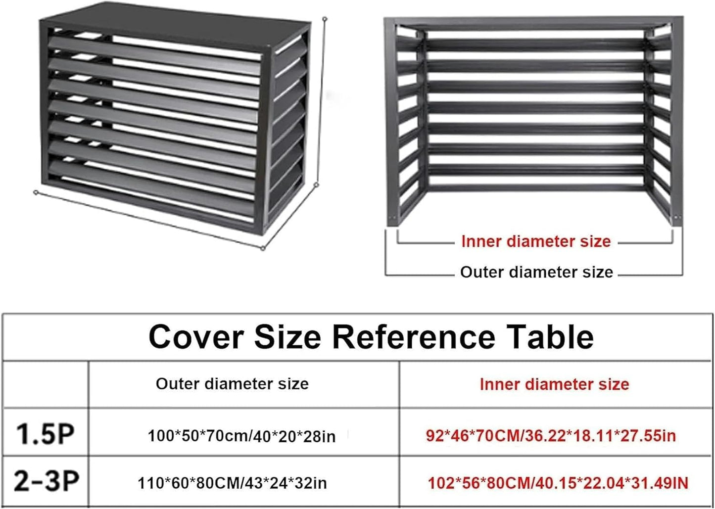 Aluminum Air Conditioner and Heat Pump Cover,Mini Split Air Conditioner Cover for Outside Units,Shelf Plant Stand,Outdoor AC Unit Cover,Noise Reduction,Suitable for Outdoor(Color:White,Size: