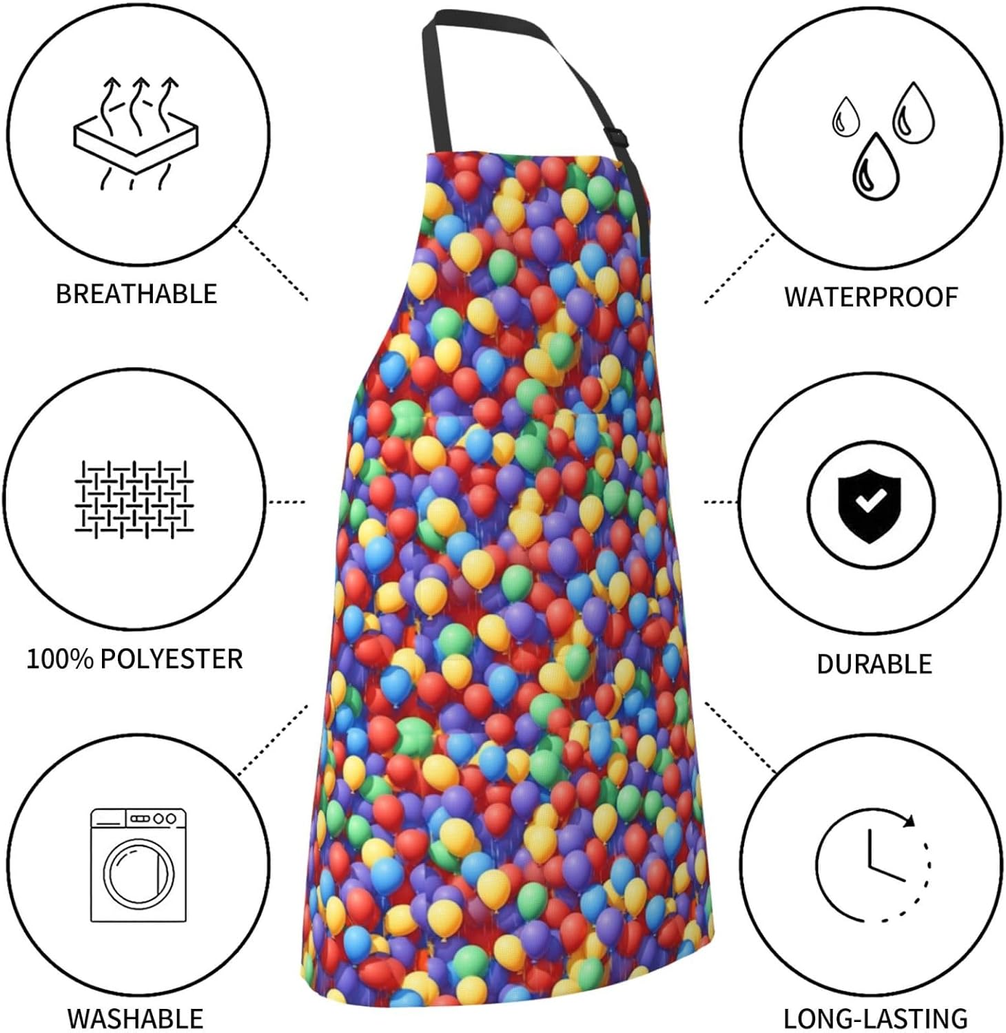 YANYU Cartoon Balloon Print 28x33 In Kitchen Apron Stylish Chef Apron 