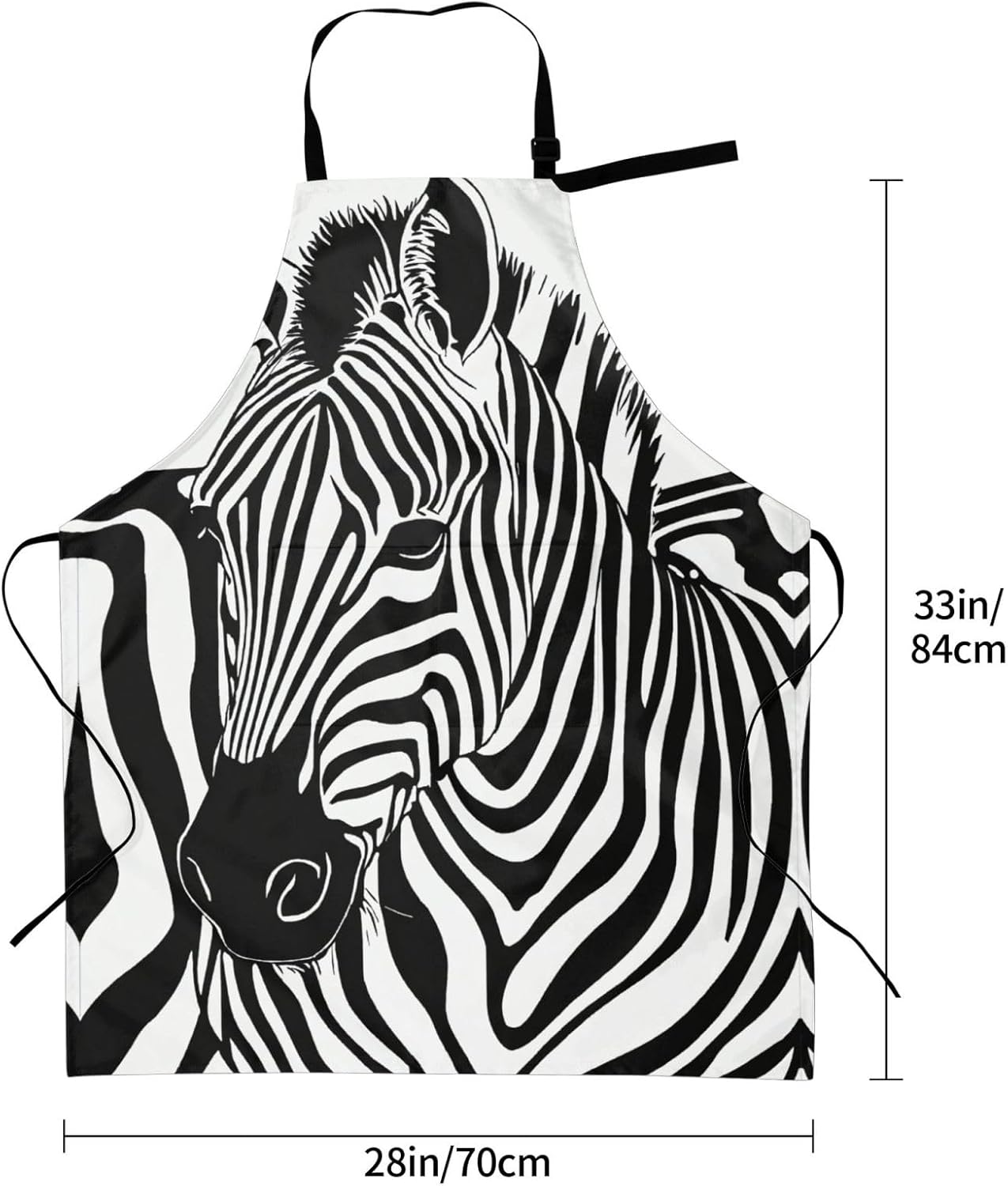 Zebra Print print Waterproof chef's apron with pocket apron for kitchen cooking baking barbecue and gardening